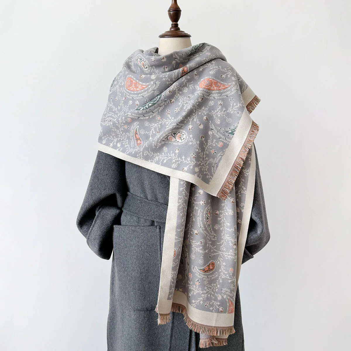 

Дизайнерский элегантный шарф с принтом пейсли, пашмина для мужчин и женщин, зимняя толстая теплая шаль из пашмины, универсальное одеяло Bufandas