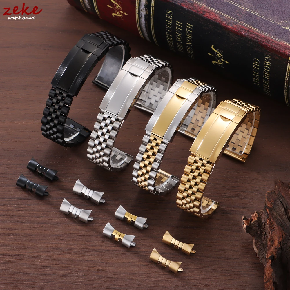 Luxury Solid Stainless Steel Watch Bracelet for Jubilee for Rolex DAYTONA SUBMARINER Yacht-Master GMT Curved Strap 20mm 21mm 22m