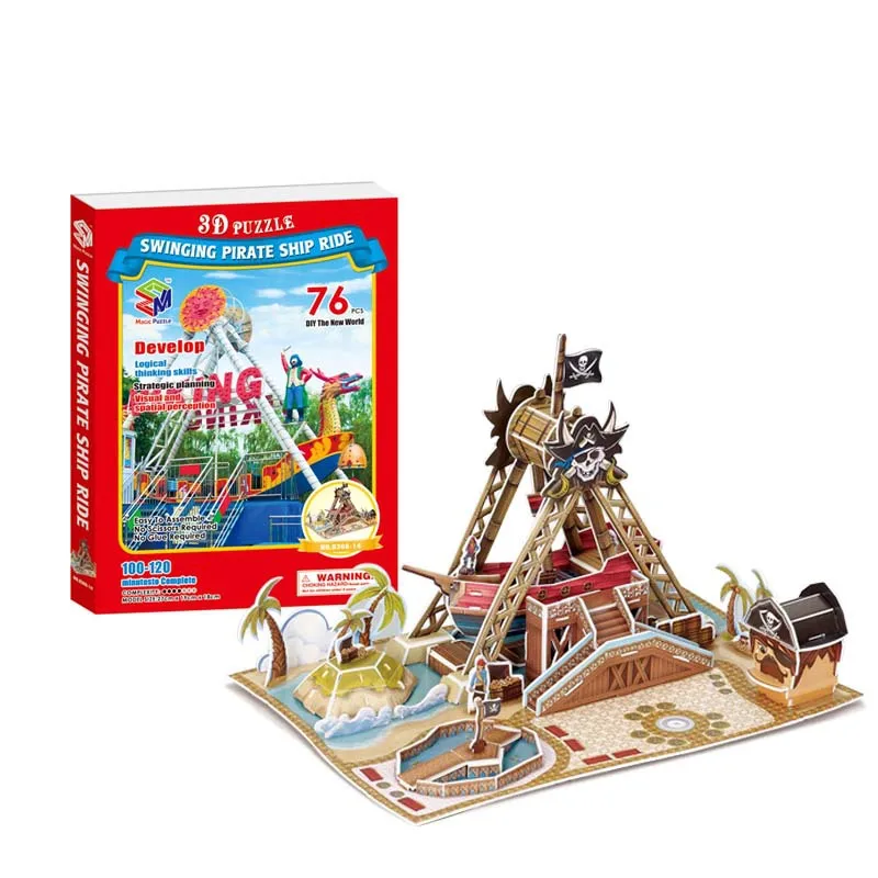 3d three-dimensional paper puzzle festival Ferris wheel children's assembled diy puzzle toys P211