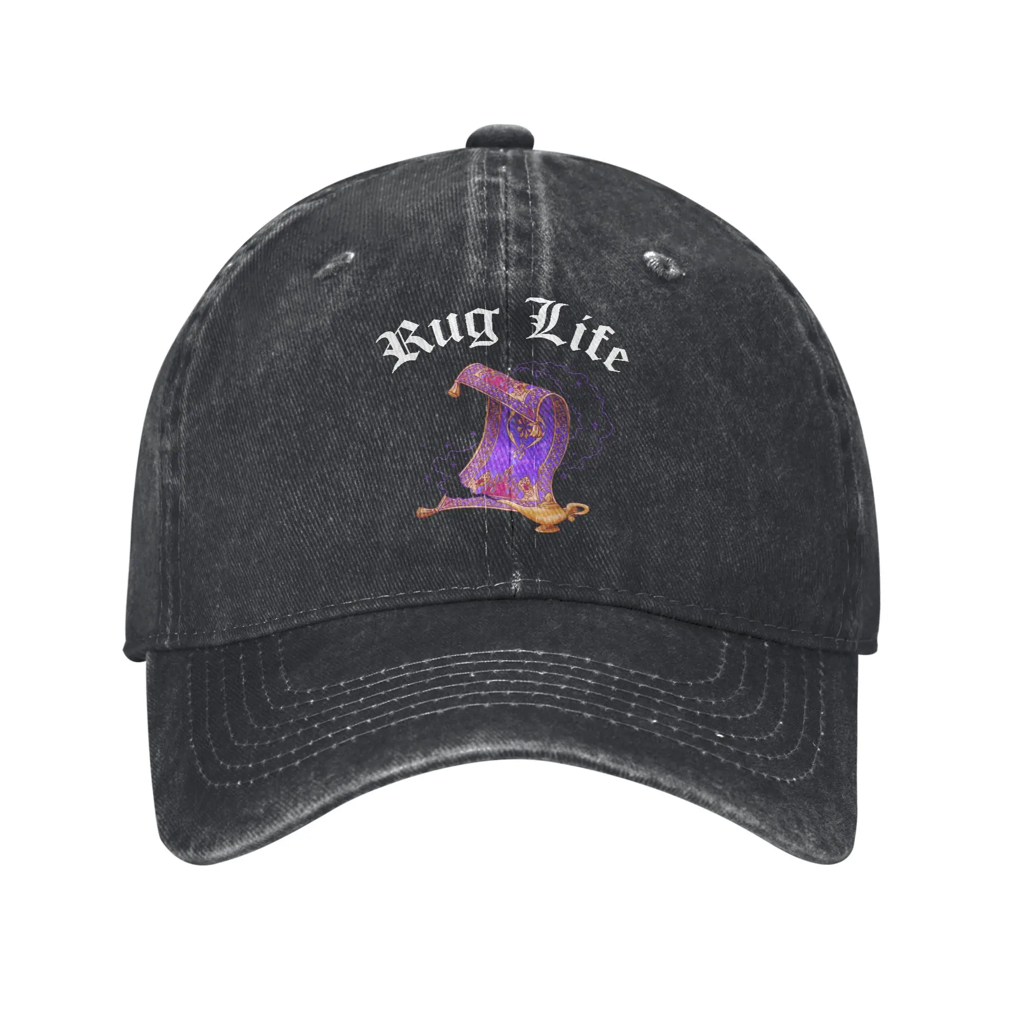 Aladdin Magic Carpet Rug Life Graphic Unisex Baseball Cap Cartoon Distressed Washed Hat Outdoor Workouts Adjustable Snapback Cap