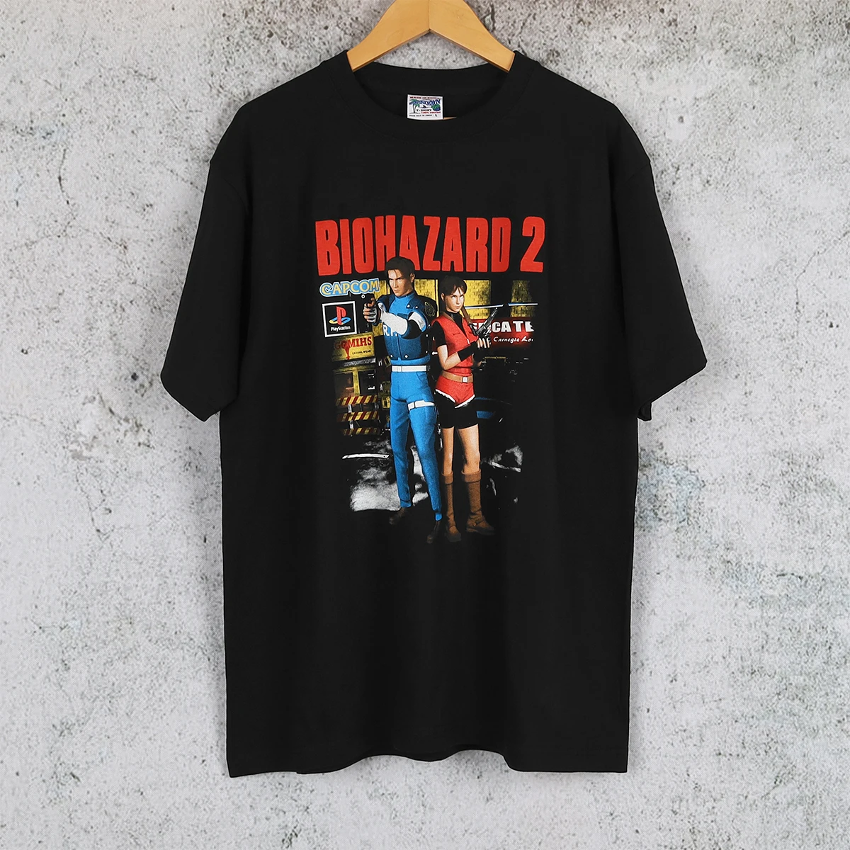 Resident Evil T-Shirt Screen Print Biohazard 98 Leon Retro Classic Game Design Graphic New Vintage VTG Short Sleeves Retro Shirt
