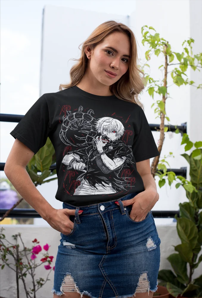 Tokyo Ghoul T-Shirt Ken Kaneki T-Shirt Japanaise Manga Anime Tshirt Tee All Size