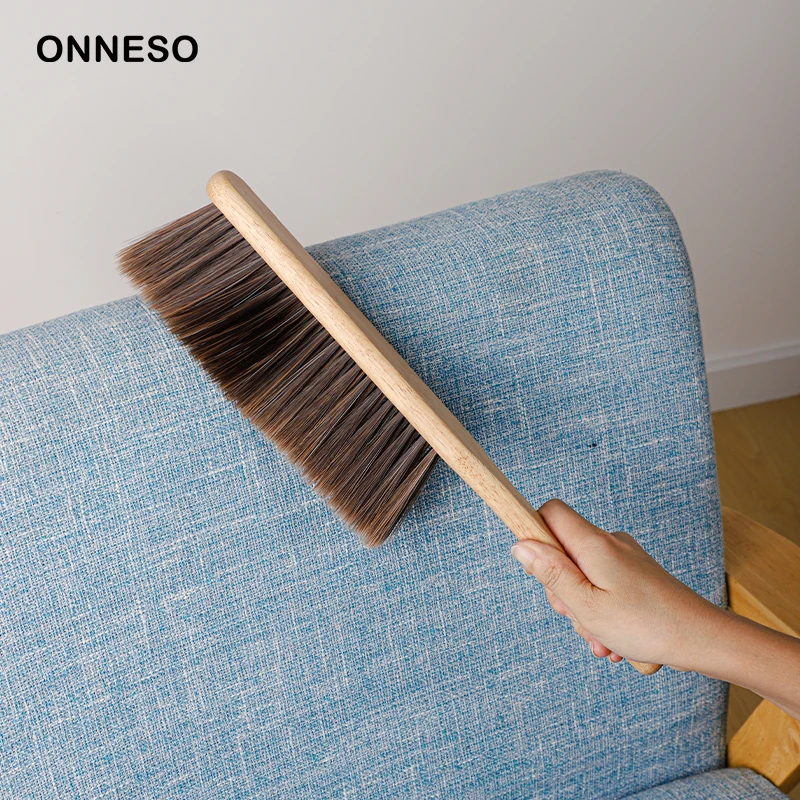 Household sofa dust brush, soft wool wooden long handle, large bed cleaning brush, car dust, large duster