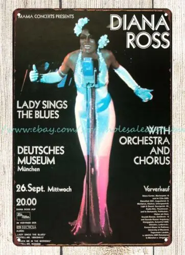 art prints 1973 Diana Ross Lady Sings the Blues German concert metal tin sign