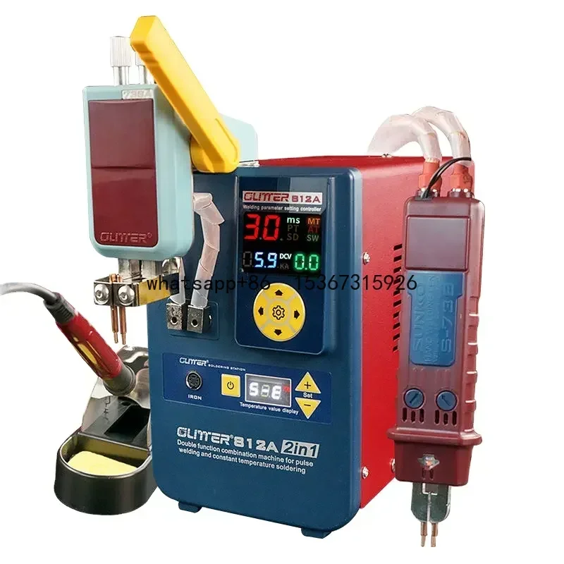 Cost-Effective 12.6KW 0.05-0.4mm Glitter 812A Battery Spot Welder with 73SA Welding Head 73B Pen and 912 electric soldering iron