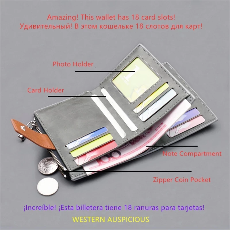 Canvas Men Wallet Black/blue/gray Card Holder Wallet Male Money Bag ID/photo/zipper Credit Card Holder Case Wallet