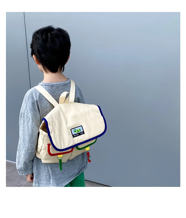 Kids Backpack 2023 New Fashionable Korean Style Canvas Boys and Girls School Supplies Casual Simple Cute Schoolbags Kids