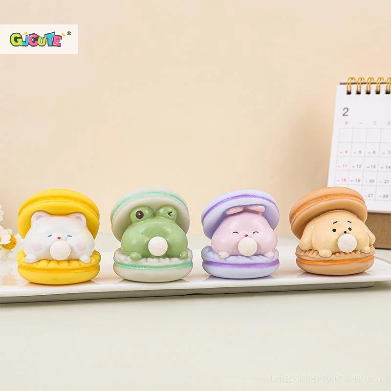 2Pcs Macaron Burger Blasen Blasen Büro Stress Relief Ornamente Kreative Cartoon Prise Spielzeug kinder Dekompression Spielzeug Geschenke