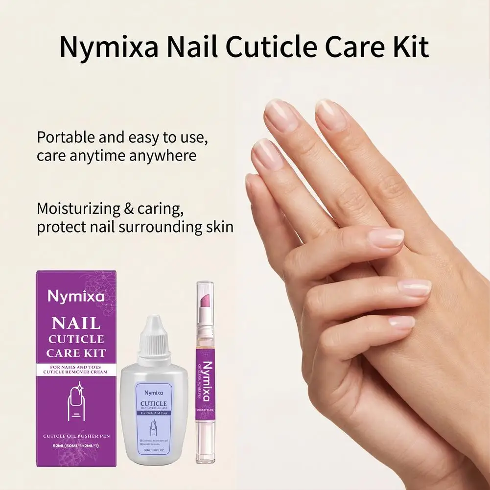 1/2set Nail Cuticle Care Kit,Nail Soften Oil Cuticle Remover for Gel Overgrown Cuticles Soften Eliminating Exfoliant for Nails view 4