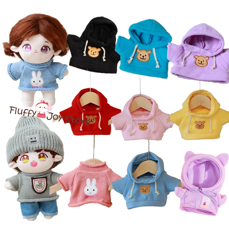 

1 PC Hoodie Sweater Clothes for 20cm Idol Dolls Cartoon Outfit Bear Hoodie Suit for Super Star Cotton Doll Collection Kids Toys