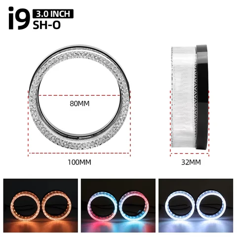Комплект Из 2-х Светодиодных Колец 5D RGB Angel Eyes С Функцией Поворотников, Управлением Через Приложение И Bluetooth