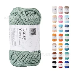38m/100g 4mm Round Stranded Yarn Hollow Rope Pearl Cotton Yarn,Handmade DIY Material Rope Polyester Dyed Crochet Thread 40 Yards