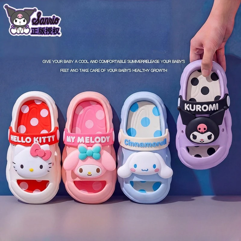 

Sanrio My Melody Cartoon Clogs Summer Lightweight Beach Sandals Non-Slip Garden Shoes Hello Kitty Kuromi Indoor Outdoor Slipper