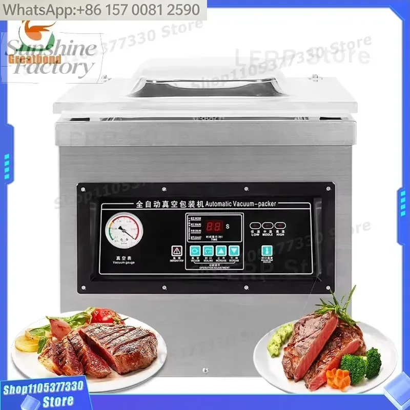 Dz500 Hot Selling Household Custom Food Grade Stainless Steel Nylon Pouch Cheeses Pork Beef Powder Single Chamber Vacuum