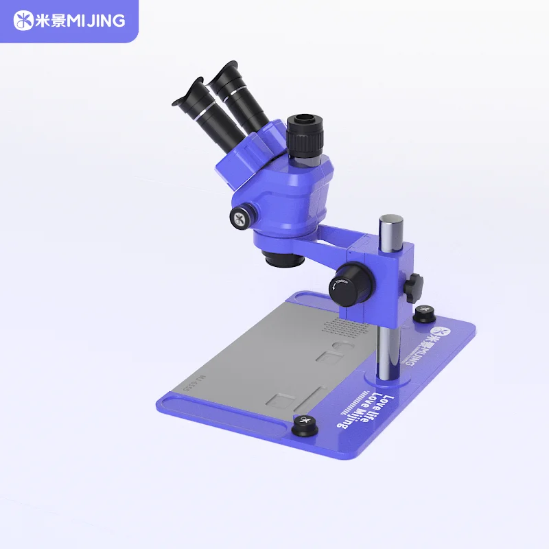 Microscope trinoculaire de MJ-6555 d'Ata jing 4K HD pour le microscope mobile de HD de réparation de carte mère de matin avec des outils résistants à la chaleur de protection