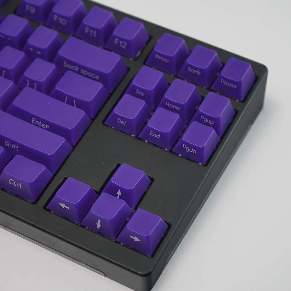 Npkc oem branco retroiluminado keycaps roxo cereja retroiluminado keycap 130 teclas para teclado mecânico mx tampas de chave de impressão lateral