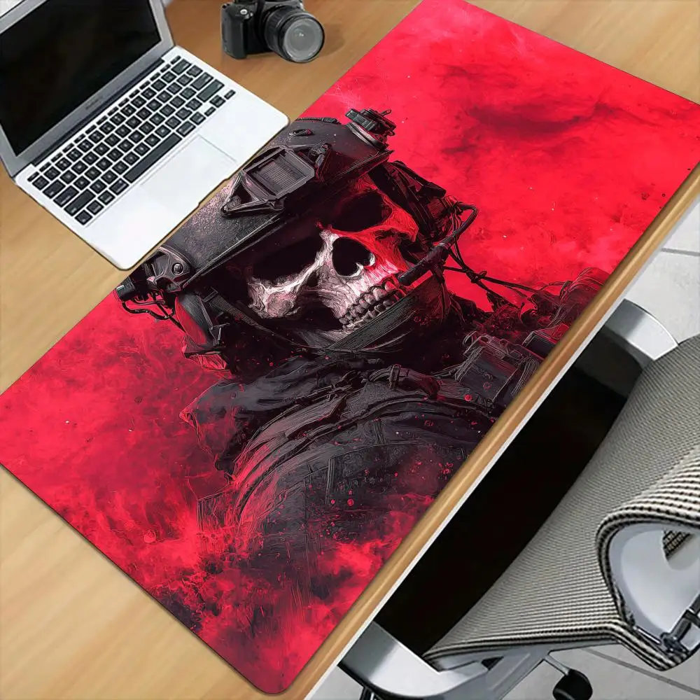 Tactical Skeleton Soldiers Mouse Pad Desk Mat with Stitched Edge XXL Mousepads Rubber Anti-slip Gamer Keyboard Rug Gaming Mats