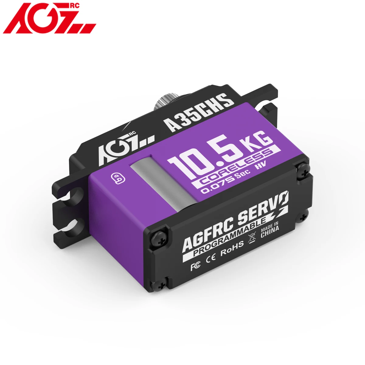 AGFRC A35CHS 10.5KG 0.075S Fast Speed Full CNC Case HV Coreless Programmable Digital Mini Servo For RC Glider RC Car Airplane