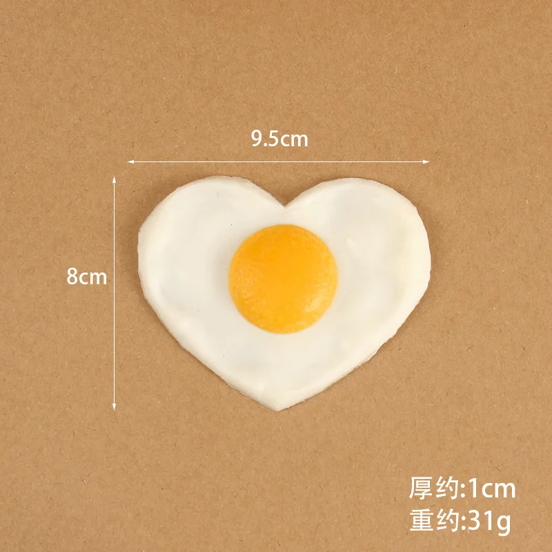 Fake Eggs Food Poached Egg Omelette Simulation Refrigerator Stickers Toy Breakfast Kitchen Decoration Home Decor Artificial Food