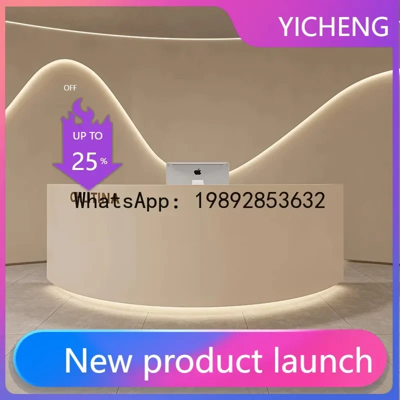a23 arc-shaped clothing store cashier counter - premium lacquered bar/reception desk