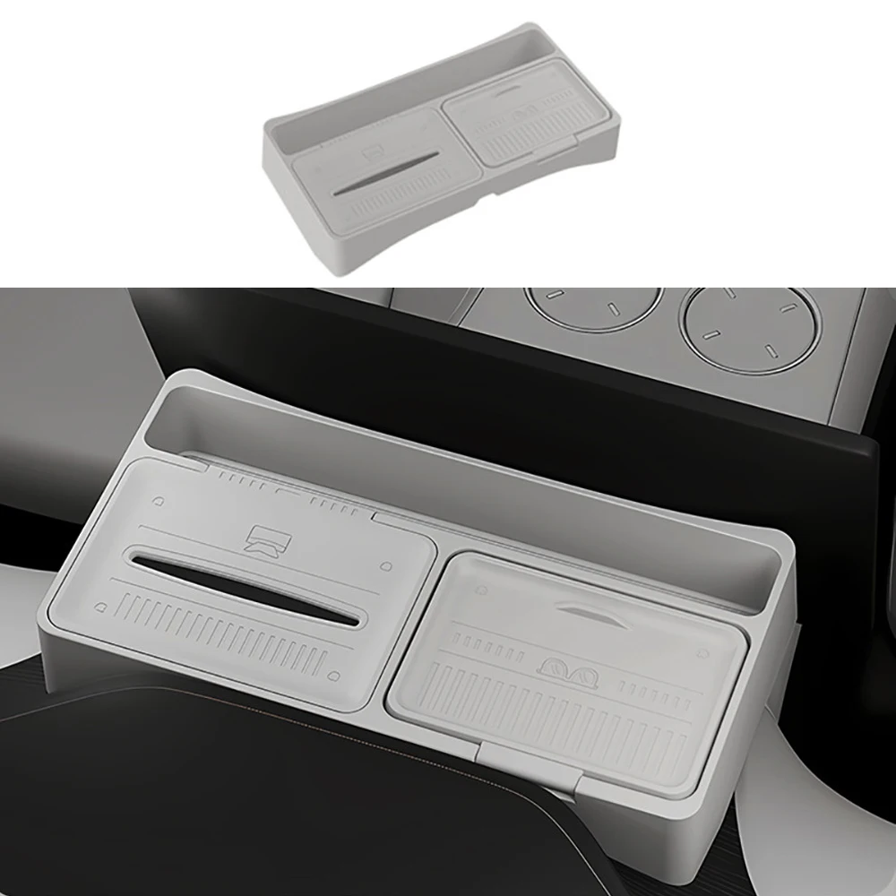 

Автомобильная силиконовая коробка для салфеток, ящик для хранения внутренних аксессуаров, подходит для 2025 2026, Xiaomi YU7, задняя коробка для хранения салфеток на экране