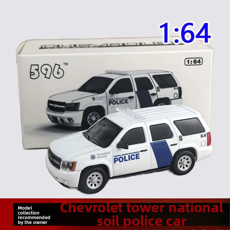 Diecast 1:64 Scale Chevrolet Tahe Simulation Alloy Homeland Security Car Model Collectible Toy Gift Souvenir Display Ornament