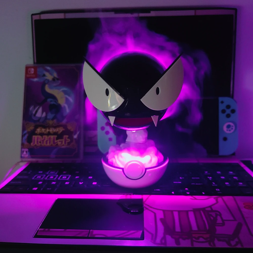 Pokemon Gastly Humidifier Anime Night Light Air Purifier Ambient Lighting Cute Led Lamp Room Decoration Model Toy Gift