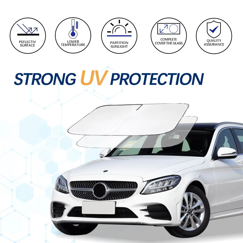 

Windshield Sun Shade For Mercedes Benz C Class W205 Sunshade Sun Visor Protector Foldable Blocks UV Rays Keep Car Cooler