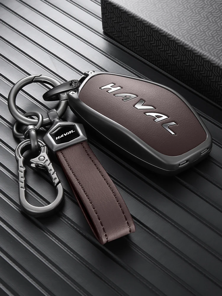Autoschlüsselhülle für GWM Haval H6 H7 Schlüsselanhänger, Schutz aus Zinklegierung, vollständige Abdeckung, kratzfest, sturzsicher, H9 F7x Dargo Raptor Zubehör – Detail 1