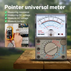 Multímetro analógico de KH-965, medidor de puntero mecánico, medidor de resistencia de corriente de voltaje CA/CC con bolígrafo de prueba, zumbador, probador múltiple