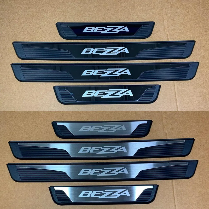 For Perodua Bezza 2016-2015 2026 2027 1.3 Advance Door Sill Plate Strip Stainless Steel Plastic Car Stickers Interiors Auto Part
