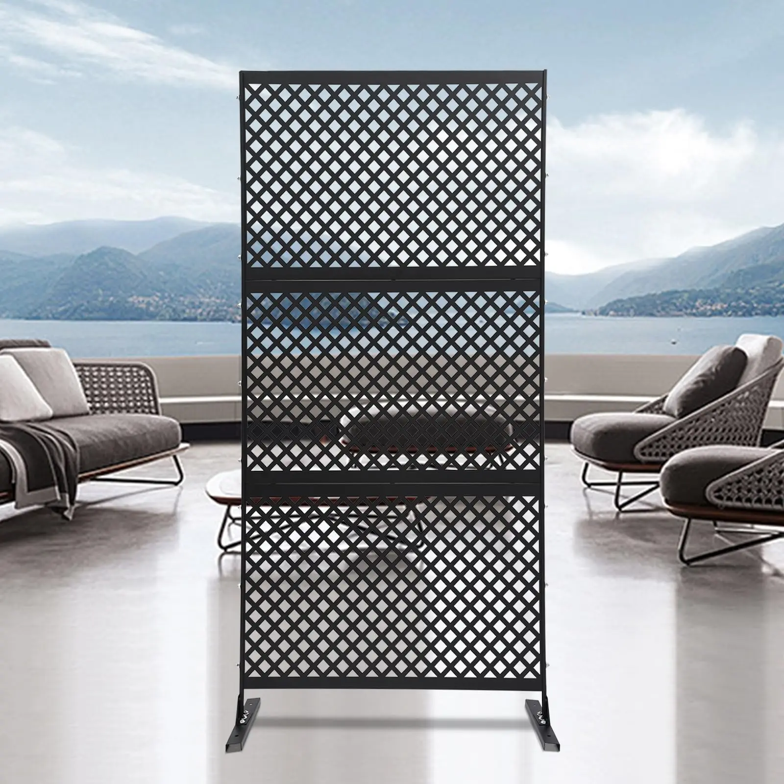 Outdoor Privacy Screen Freestanding,3 ft W X 6 ft H Metal Privacy Fence Panels for Outside, Decoative Privacy Screen Fence Pane