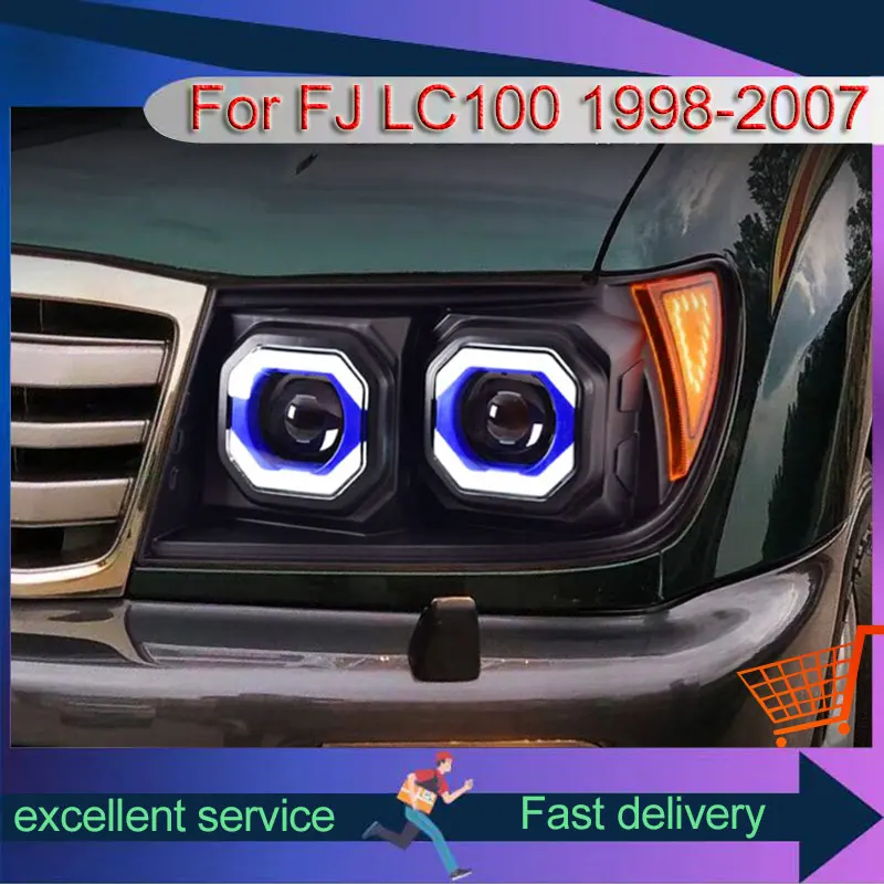 

Car Modified For Toyota Land Cruiser LC100 FJ100 4700 Xenon 1998-2007 Front Lamp LED DRL Upgrade Headlight Lens Auto Accessories