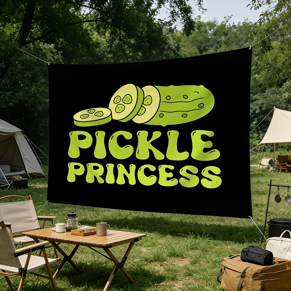PICKLE PRINCESS flag Advertising Banner for Camping Decoration Outdoor & Garage Wall Hanging Decorations