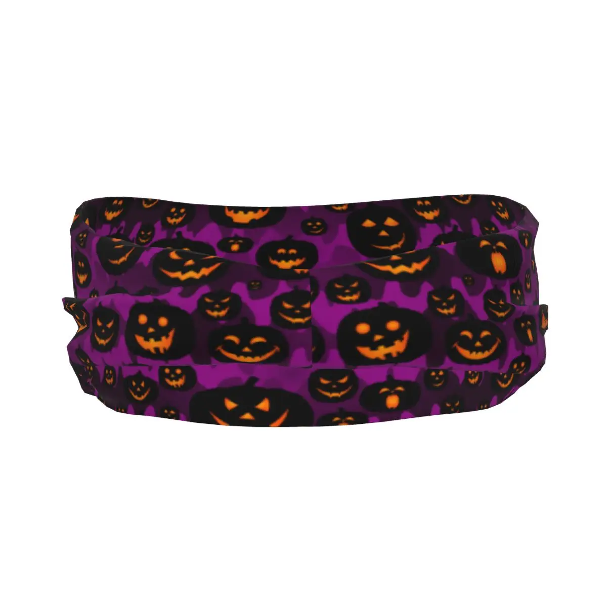 Headband Sports Yoga Fitness Stretch Sweatband Hair Band Elasticity Headband Abstract Pumpkin Smile