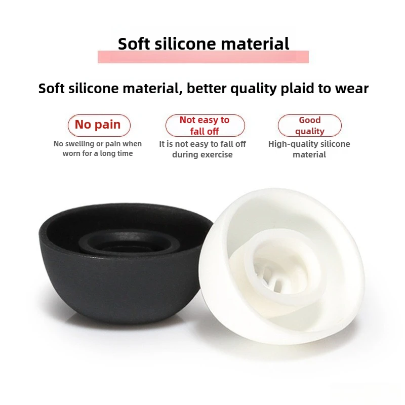 

For OPPO Enco Air4 Pro TWS Bluetooth Earbuds-Soft Silicone Eartips Replacement Eartip Covers Noise-Isolating Ear Caps Secure Fit