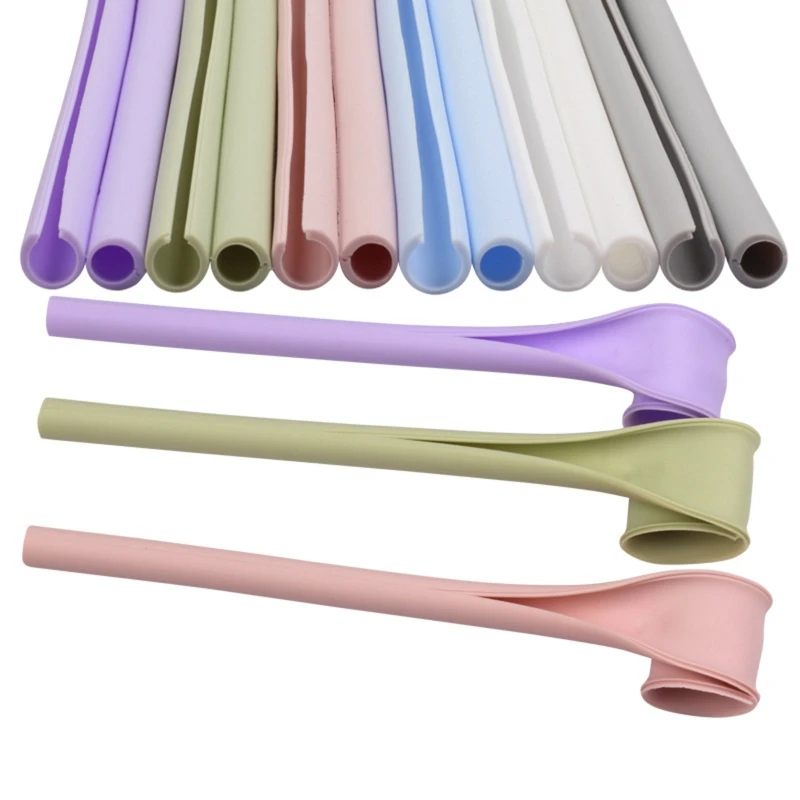 New Reusable Silicone Drinking Straws Openable and Washable Boba Straws Grade BPA Long Straws for Any Bottles