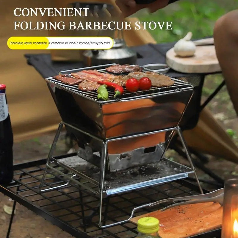 Small Wood Stove Mini Wood Stove For Picnic Wood Burning Stove Practical And Stable BBQ Grill Wood Burner For Barbecue