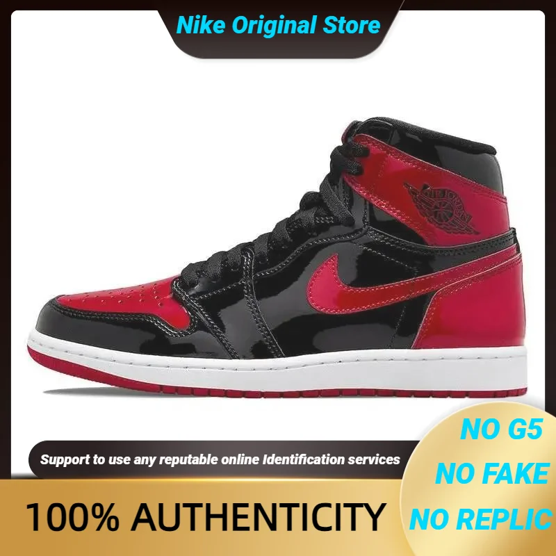 

Jordan 1, кроссовки High OG Patent Bred в стиле ретро 555088 -063