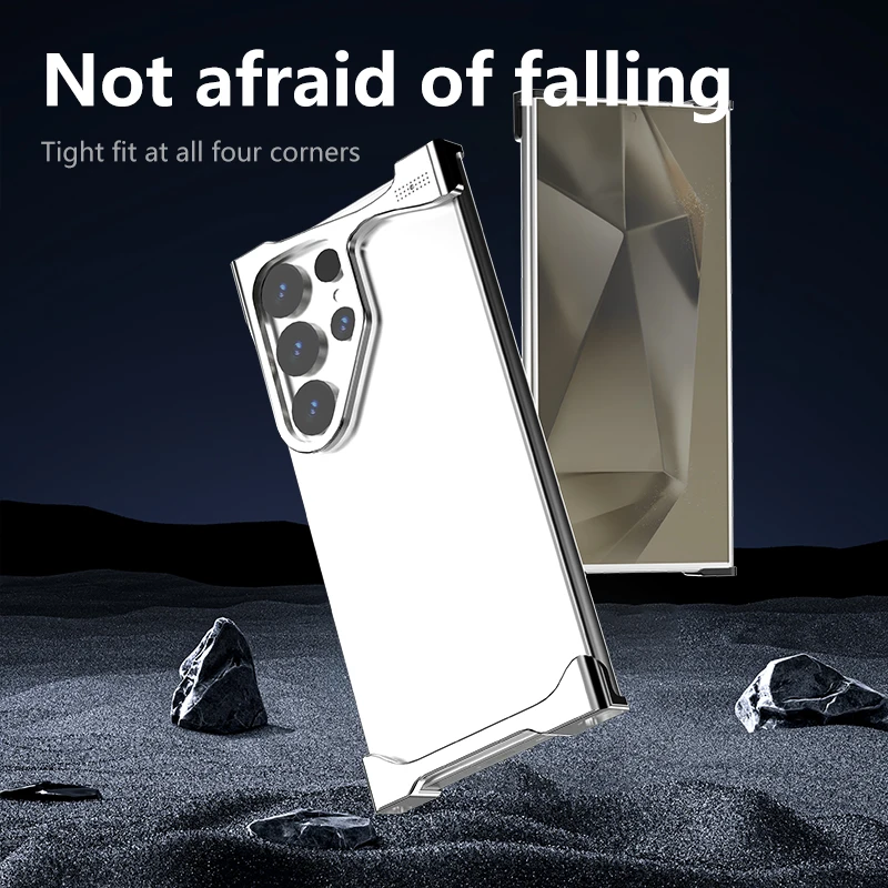 Fashion Irregular Aluminum Alloy Bumper Phone Case For Samsung Galaxy S25 S24 S23 Ultra Plus Aromatherapy Metal Protection Cove