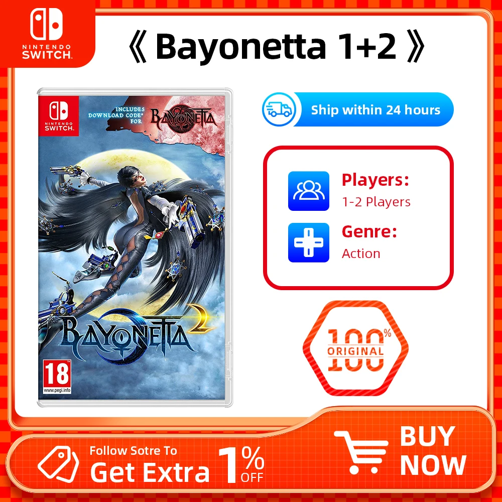 Nintendo Switch - Bayonetta 1+2 Game Deals Bayonetta 1 and Bayonetta 2 for Nintendo switch oled Nintendo switch lite