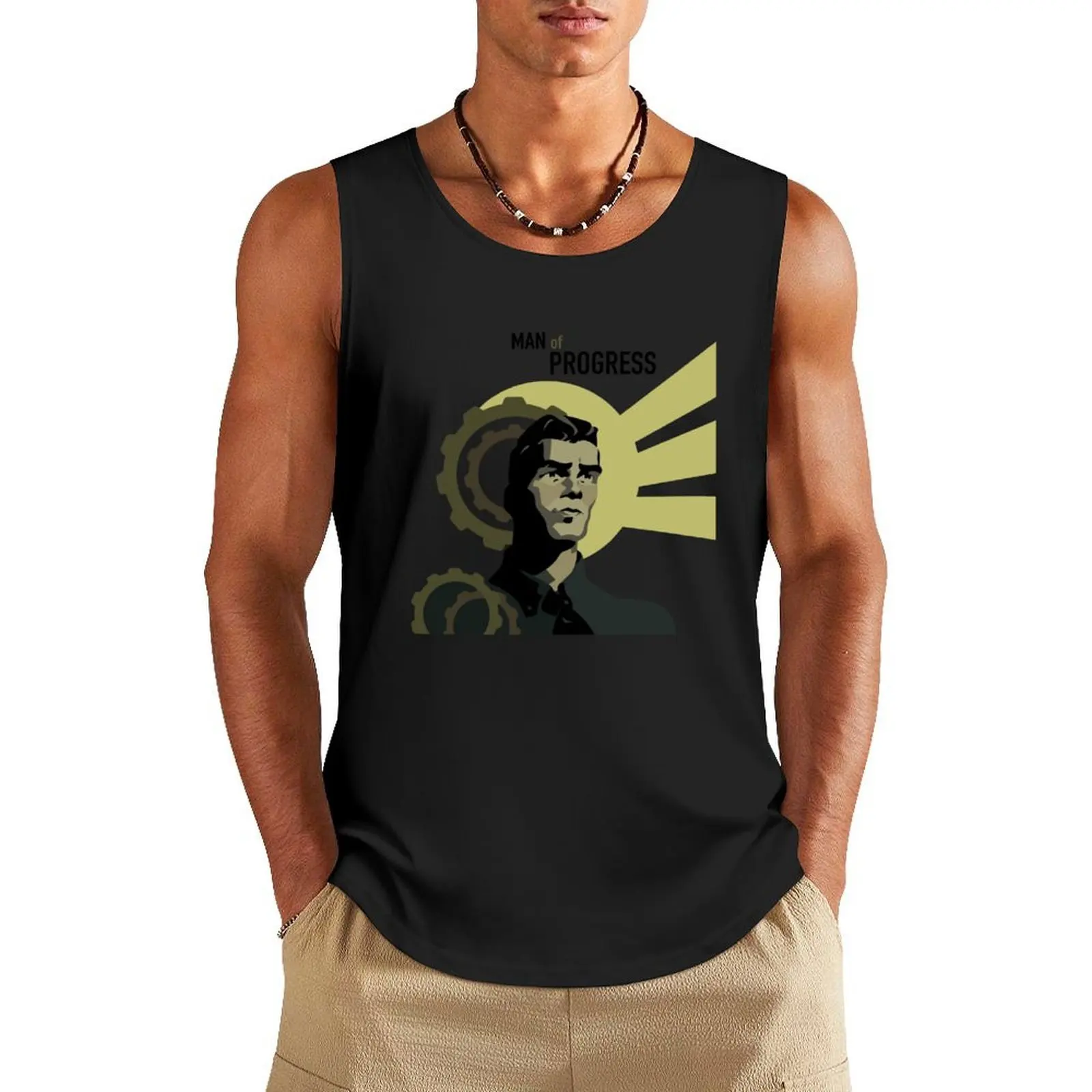 

Man of Progress Tank Top t-shirts for Men's gym T-shirt men fitness