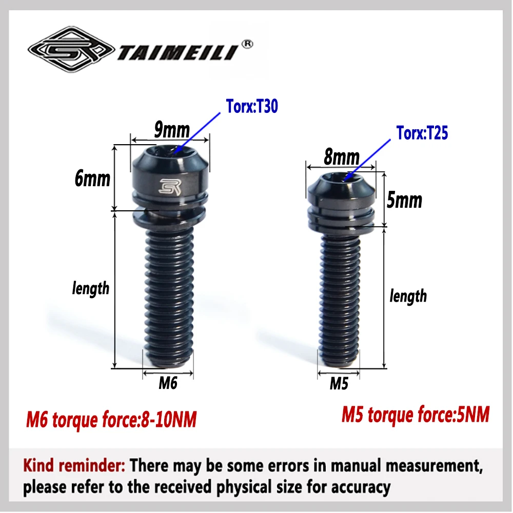 T1 series titanium alloy column head non detachable gasket, internal plum blossom screw M5M6 suitable for bicycle handlebars, br