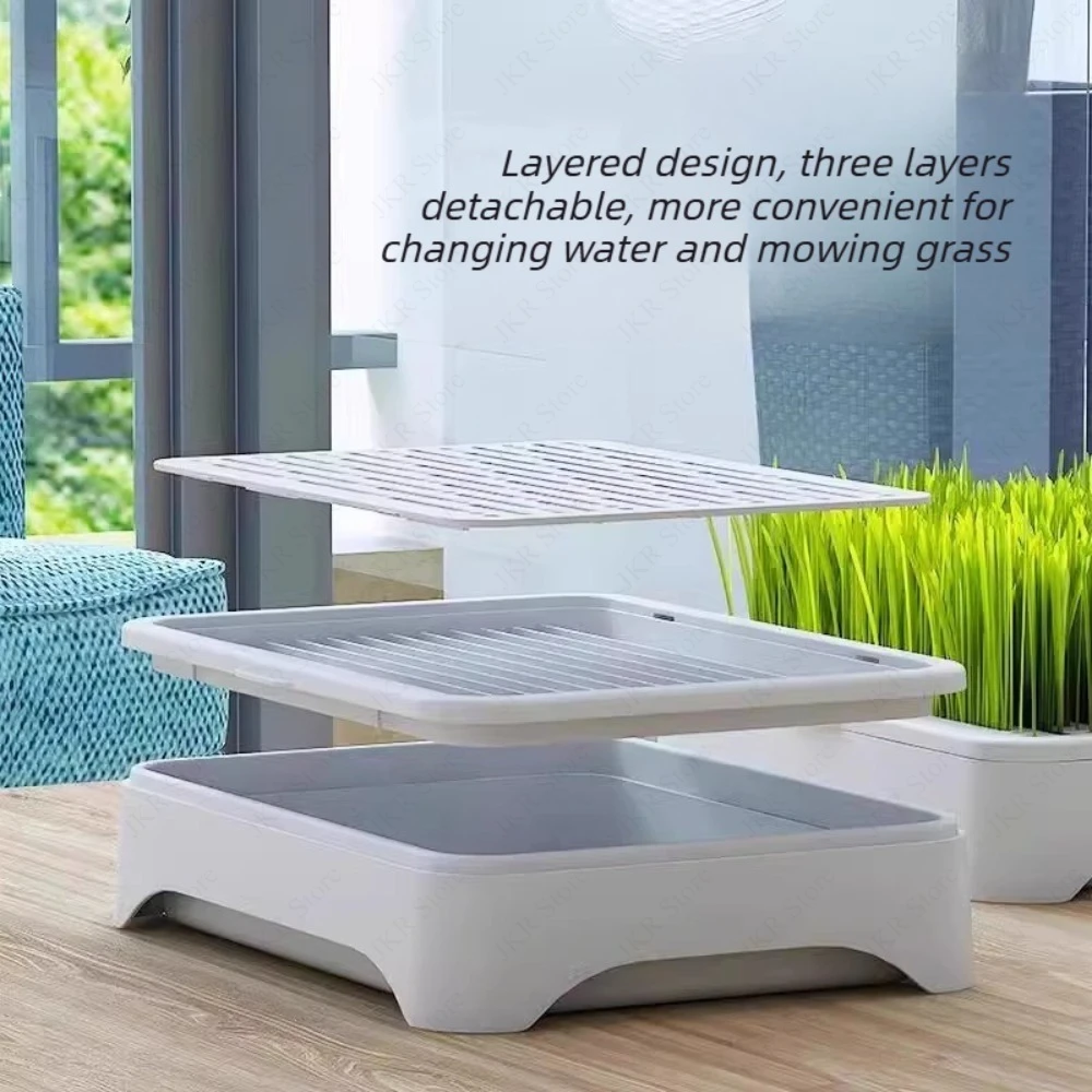 Indoor Pet Cat Grass Planter Pot Soilless Hydroponic Wheat Seedling Kitten Planting Device for Home Garden Use - view 4