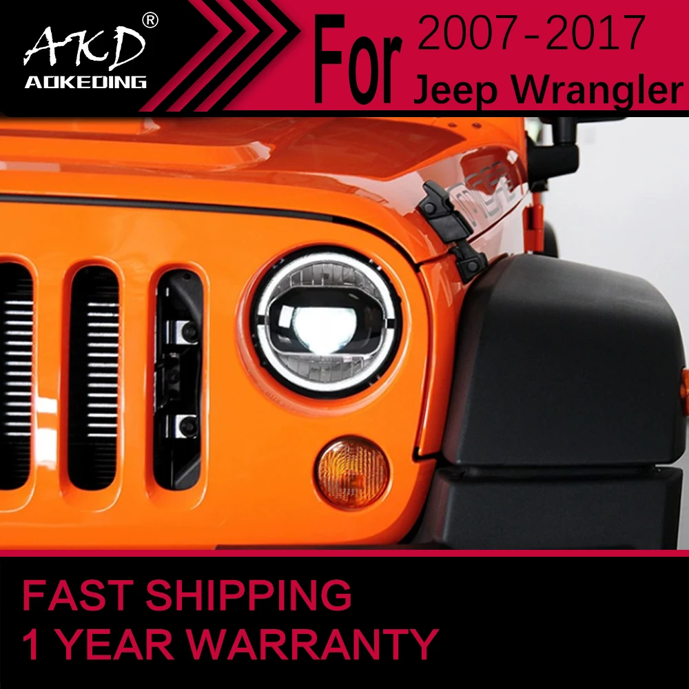 

Автомобильные фары для Jeep Wrangler, светодиодные фары 2007-2017 Wrangler, фара Drl, линза проектора, автомобильные аксессуары
