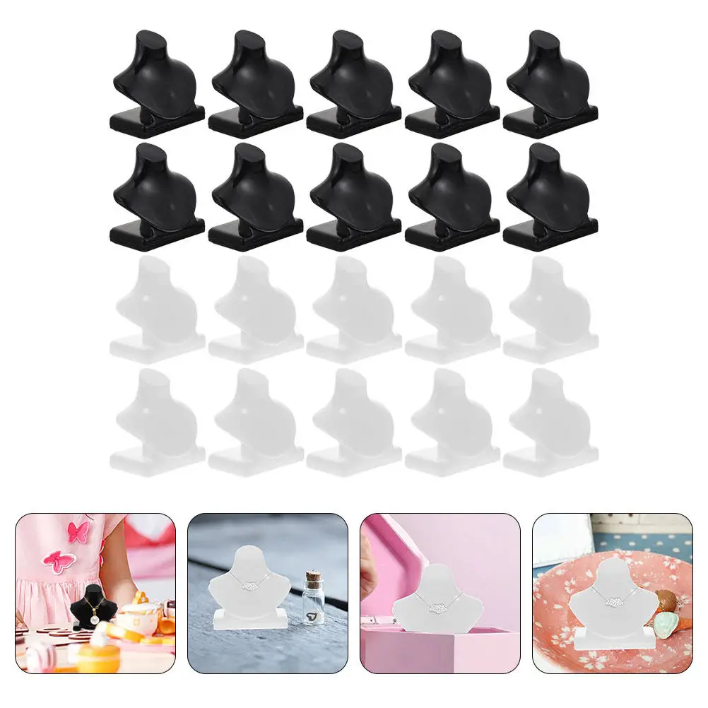 

20Pcs Mini Necklace Display Stand Sturdy Jewelry Storage Rack Mini House Jewelry Holder Tabletop Decor Playing House Models