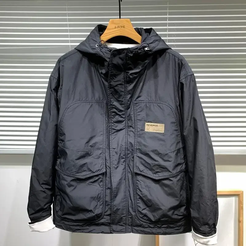 

Fashion American Hooded Casual Jacket for Men Autumn/Winter Youth Sports Windproof Versatile Loose Outdoor Jackets Men Clothing