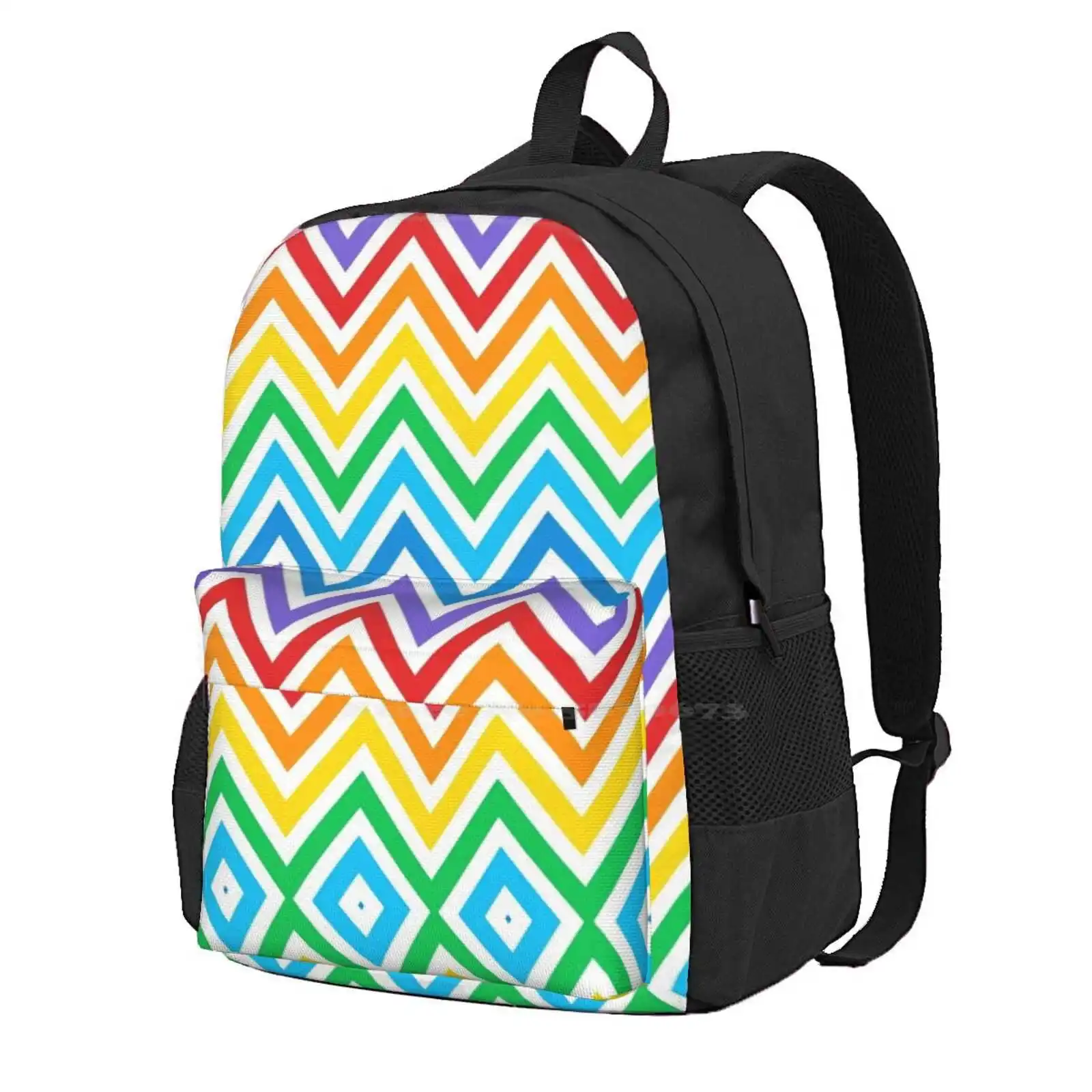 Colorful Hot Sale Backpack Fashion Bags Home Boho Abstract Color Fashion Geometric Ivory Modern Pastel Textile Vintage Zigzag