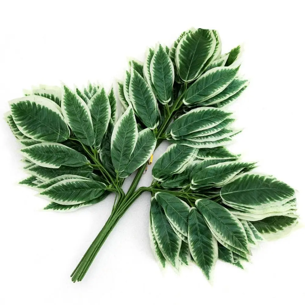 Green Color Banyan Tree Leaves New 10Styles Plastic Branches Fake Leaves Home Decoration