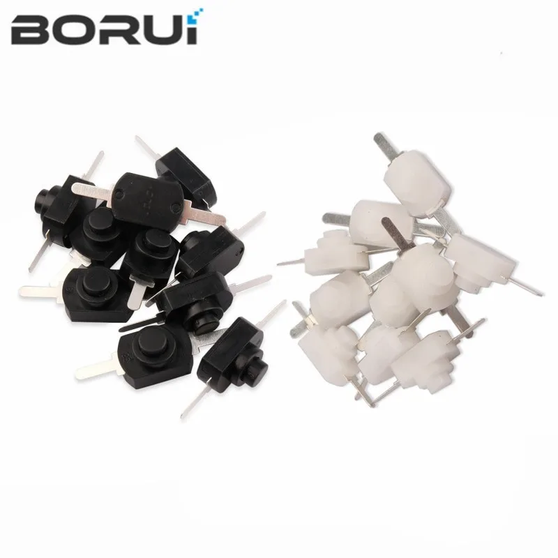 10pcs DC 30V 1A Black On Off Mini Push Button Switch for Electric Torch